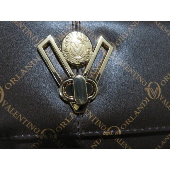 VALENTINO Orlandi Italian Leather Guitar Strap Crossbody Logo Embossed Wallet - Picture 6 of 10